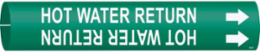 Hot Water Return Pipe Marker, Fits Pipes 1.5" Dia. Thru 2.375" Dia.