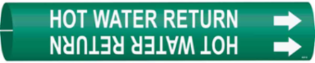 Hot Water Return Pipe Marker, Fits Pipes 4" Dia. Thru 6" Dia.