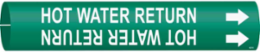 Hot Water Return Pipe Marker, Fits Pipes 4" Dia. Thru 6" Dia.