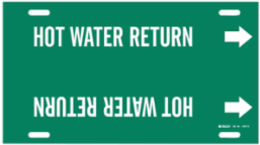 Hot Water Return Pipe Marker, 10" H x 32" W, Fits Pipes 10" Dia. Thru 15" Dia.