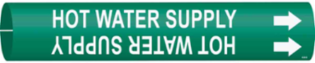 Hot Water Supply Pipe Marker, Fits Pipes 1.5" Dia. Thru 2.375" Dia.