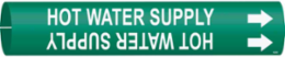 Hot Water Supply Pipe Marker, Fits Pipes 1.5" Dia. Thru 2.375" Dia.