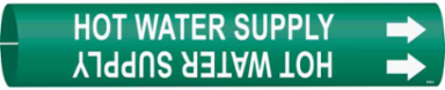 Hot Water Supply Pipe Marker, Fits Pipes 2.5" Dia. Thru 3.875" Dia.