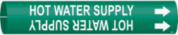 Hot Water Supply Pipe Marker, Fits Pipes 4" Dia. Thru 6" Dia.