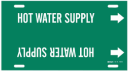 HOT WATER Supply Pipe Marker, 24" W, Fits Pipes 8" Dia. Thru 9.875" Dia.