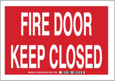 Fire Door Keep Closed Sign, 7" H x 10" W x 0.035" D