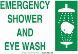 Emergency Shower & Eye Wash Emergency Shower And Eye Wash Sign, 10" H x 14" W x 0.035" D, Aluminum