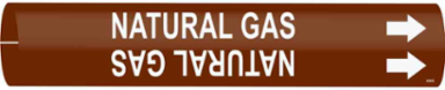 NATURAL GAS Pipe Marker, Fits Pipes 1.5" Dia. Thru 2.375" Dia.