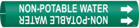 Non-Potable Water Pipe Marker, Fits Pipes 0.75" Dia. Thru 1.375" Dia.