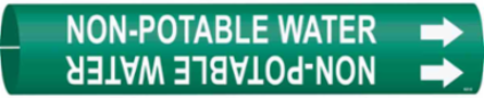 Non-Potable Water Pipe Marker, Fits Pipes 1.5" Dia. Thru 2.375" Dia.