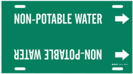 Non-Potable Water Pipe Marker, 10" H x 32" W, Fits Pipes 10" Dia. Thru 15" Dia.