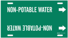 Non-Potable Water Pipe Marker, 10" H x 32" W, Fits Pipes 10" Dia. Thru 15" Dia.