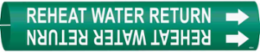 Snap-On Pipe Marker: REHEAT WATER SUPPLY, Pipe Marker Style A