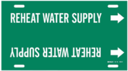 Snap-On Pipe Marker: REHEAT WATER SUPPLY, Pipe Marker Style H