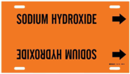 Snap-On Pipe Marker: SODIUM HYDROXIDE, 24" W, Fits Pipes 8" Dia. Thru 9.875" Dia.