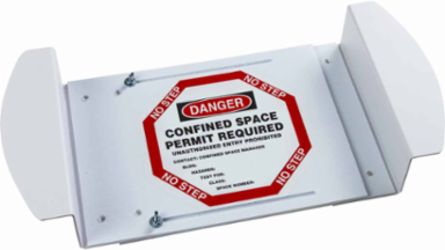 DANGER Confined Space Permit Required Unauthorized Entry Sign, 21" H x 30" W x 0.24" D, Black/Red on White