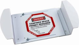 DANGER Confined Space Permit Required Unauthorized Entry Sign, 21" H x 30" W x 0.24" D, Black/Red on White