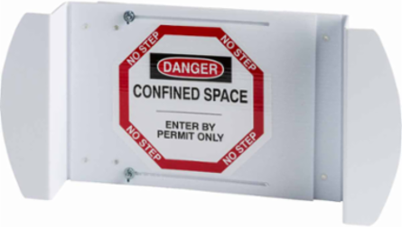 DANGER Confined Space Enter By Permit Only Sign, 21" H x 30" W x 0.24" D, Black/Red on White