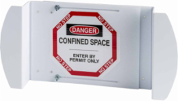 DANGER Confined Space Enter By Permit Only Sign, 21" H x 30" W x 0.24" D, Black/Red on White