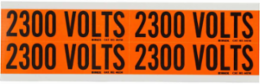 2300 VOLTS Safety Label, Card of 4 Labels, 1.125 in x 4.125 in, Vinyl Cloth