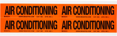 AIR CONDITIONING Label, 1.125 Inch H x 4.125 Inch W, Self-Adhesive Vinyl Cloth, Card of 4
