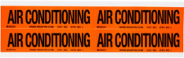 AIR CONDITIONING Label, 1.125 Inch H x 4.125 Inch W, Self-Adhesive Vinyl Cloth, Card of 4