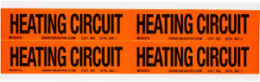 HEATING CIRCUIT Labels, 1.125" H x 4.125" Wx 0.0073" D, Card of 4 Labels