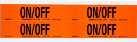 ON/ OFF Labels, 1.125" H x 4.125" Wx 0.0073" D, Card of 4 Labels