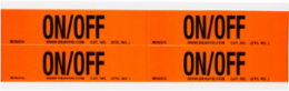 ON/ OFF Labels, 1.125" H x 4.125" Wx 0.0073" D, Card of 4 Labels