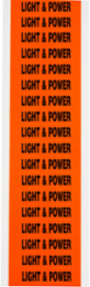 LIGHT & POWER Label, 0.5" H x 2.25" Wx 0.0073" D, Card of 18 Labels