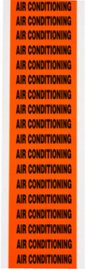 AIR CONDITIONING Label, 0.5 Inch H x 2.25 Inch W, Repositionable Vinyl Cloth, 18 Labels