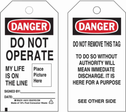 Lockout Tagout Tags - Economy Polyester