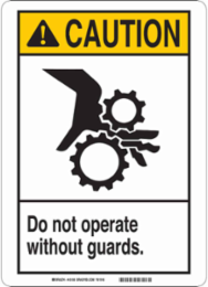 Caution Sign, 14 Inch H x 10 Inch W, Polyester, Indoor/Outdoor Use