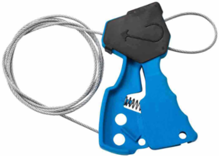 Original Cable Lockout with 6 ft Galvanized Steel Cable, Blue, Nylon Body