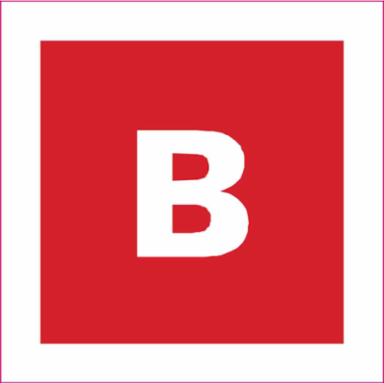 B Labels, Pack of 10, Square 1.5 Inch Vinyl, Weather Resistant, Outdoor Use