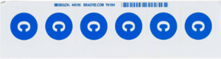 C Labels - 1.5 in H x 1.5 in W, Vinyl, Blue on White, Self-Adhesive, Outdoor Use