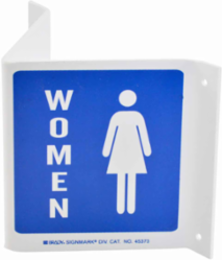 Women Sign, 5.5" H x 10.4" W x 0.1" D, Plastic