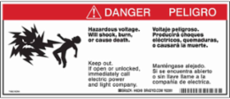 Bilingual DANGER Sign, 4.5 Inch H x 10.75 Inch W, Acrylic, Tamper-Resistant