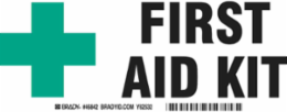 First Aid Kit Sign, 3.5" H x 10" W x 0.035" D, Aluminum