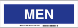 Men Sign, 3.5" H x 10" W x 0.035" D, Aluminum