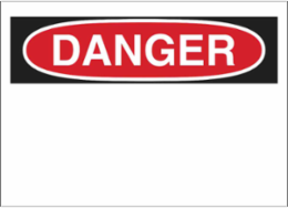 Blank DANGER Sign, 10 Inch H x 14 Inch W, Fiberglass, Abrasion-Resistant, Chemical-Resistant