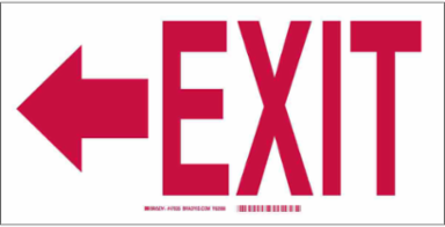 Exit Sign, 7" H x 14" W x 0.1" D, Arrow Direction: Left