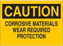 Caution Sign, 10 Inch H x 14 Inch W, Fiberglass, Chemical-Resistant, Abrasion-Resistant