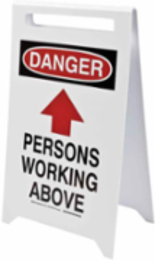 DANGER Floor Stands, PERSONS WORKING ABOVE