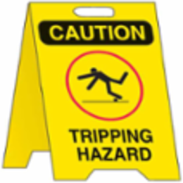 Caution Floor Stand 20 Inch H x 12 Inch W Black/Red on Yellow