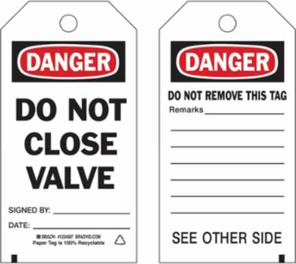 DO NOT CLOSE VALVE Signed BY: DATE: