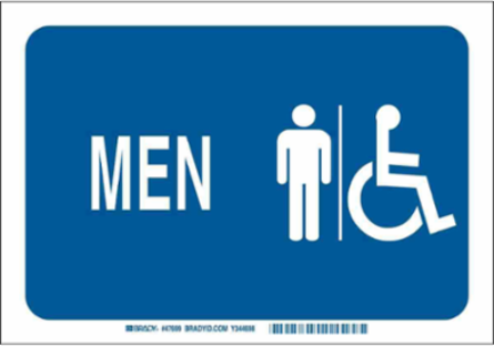 Men Sign, 7" H x 10" W x 0.06" D, Polystyrene