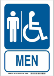 Men Sign, 10" H x 7" W x 0.006" D, Polyester