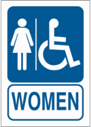 Women Sign, 10" H x 7" W x 0.06" D, Polystyrene