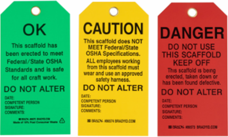 Scaffold Status Holder and Tags, Includes (3) Scaffold Tags, Holder